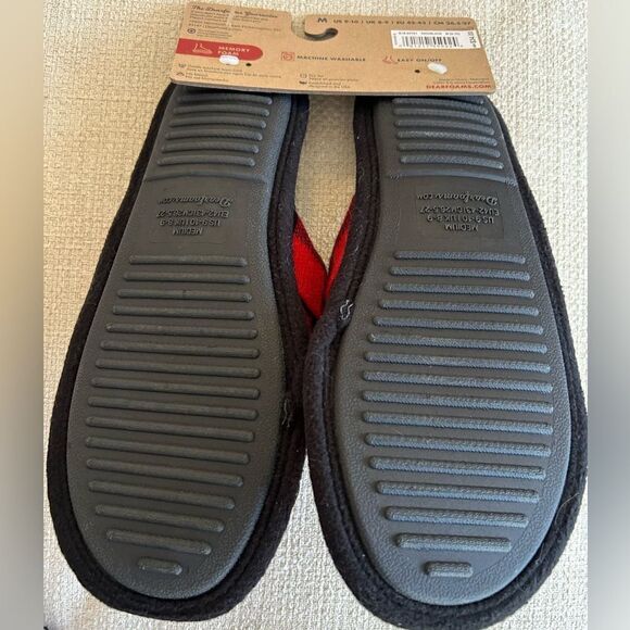Dearfoams “Papa Bear” Red Buffalo Plaid Clog Slippers Men’s Size 10 NWT 🐻 - Picture 5 of 6